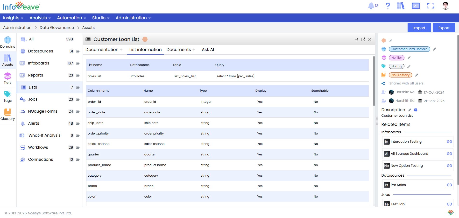 List Information