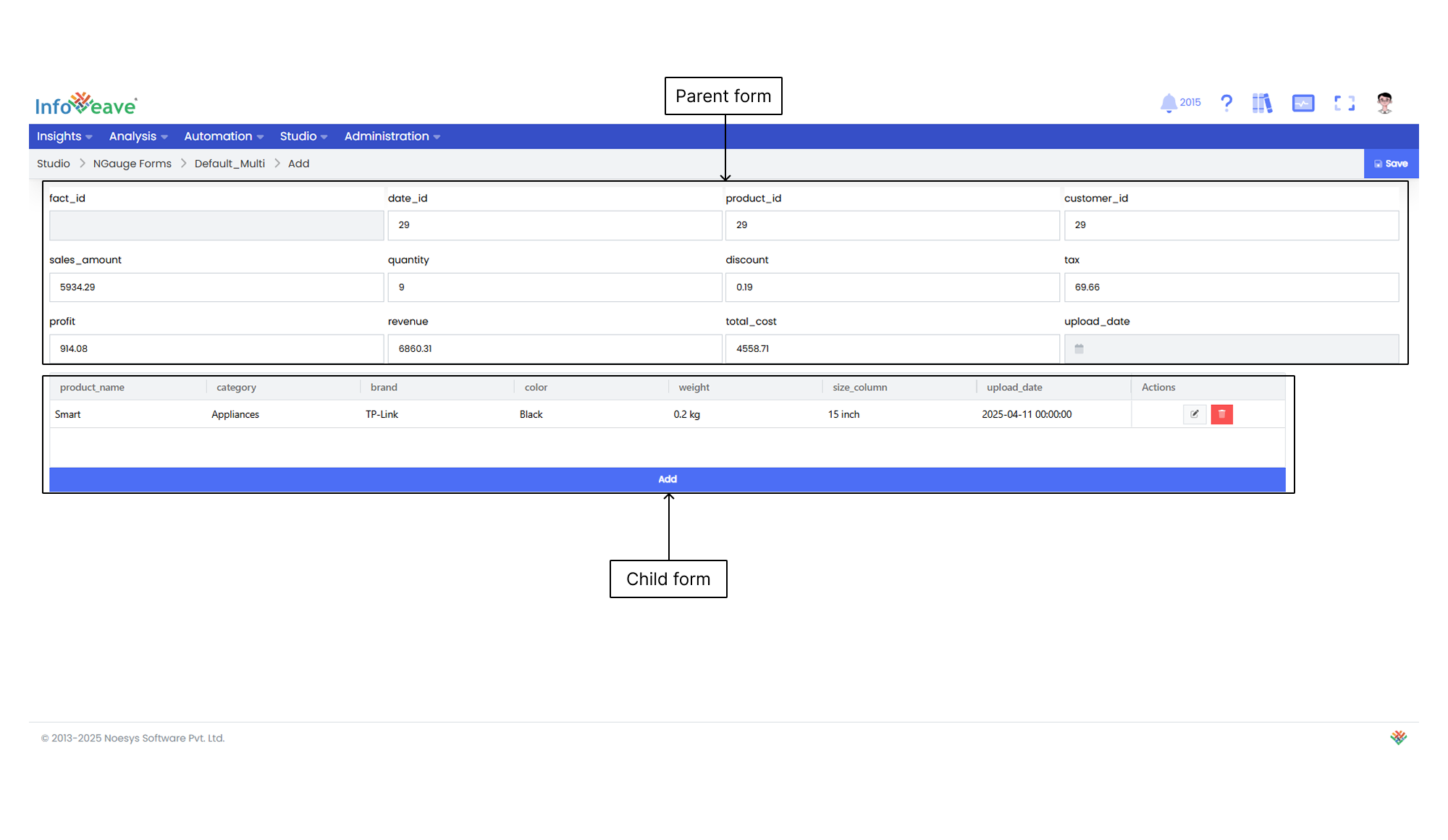 Child NGauge Form