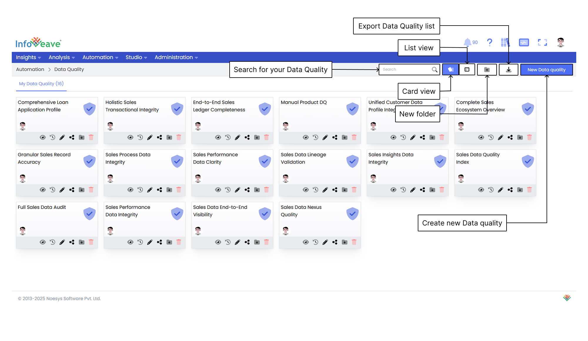 data quality toolbar