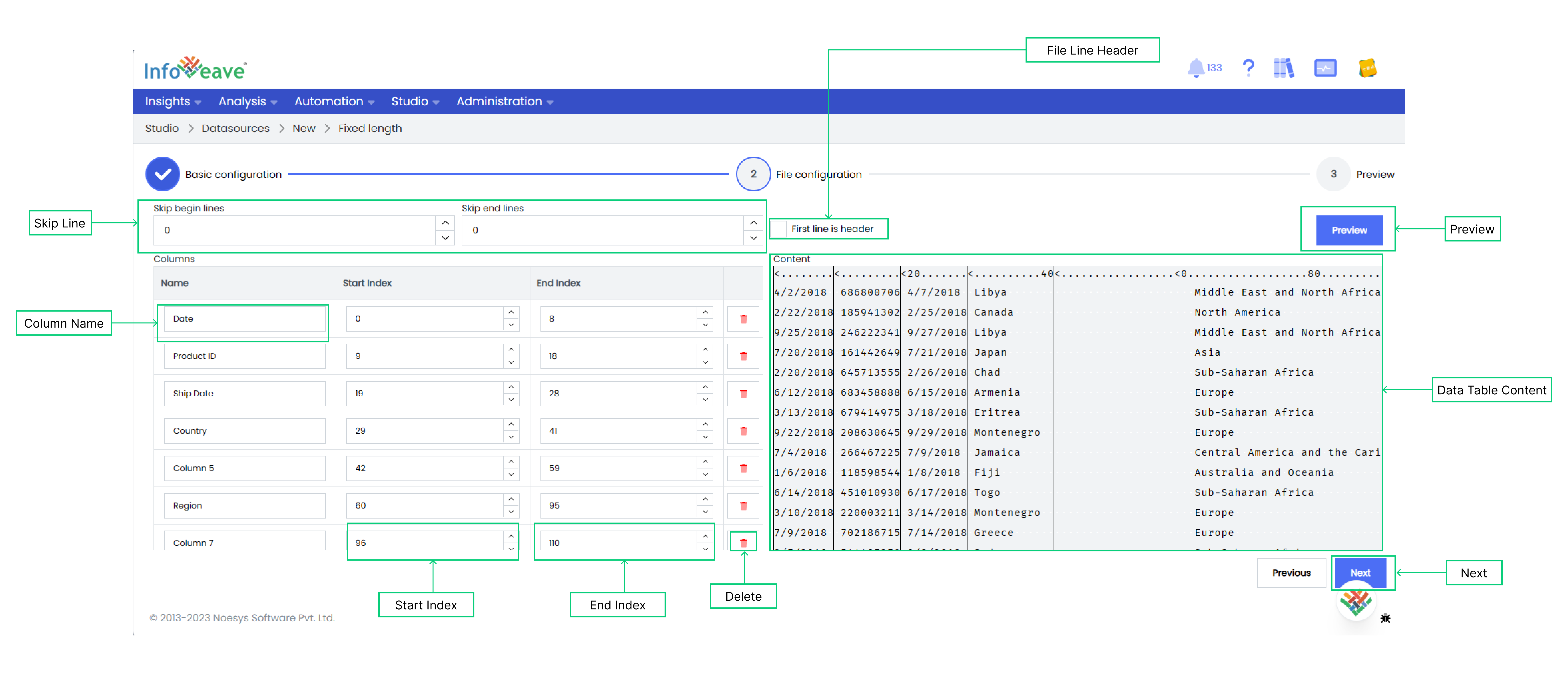 Fixed-Length-File Configuration