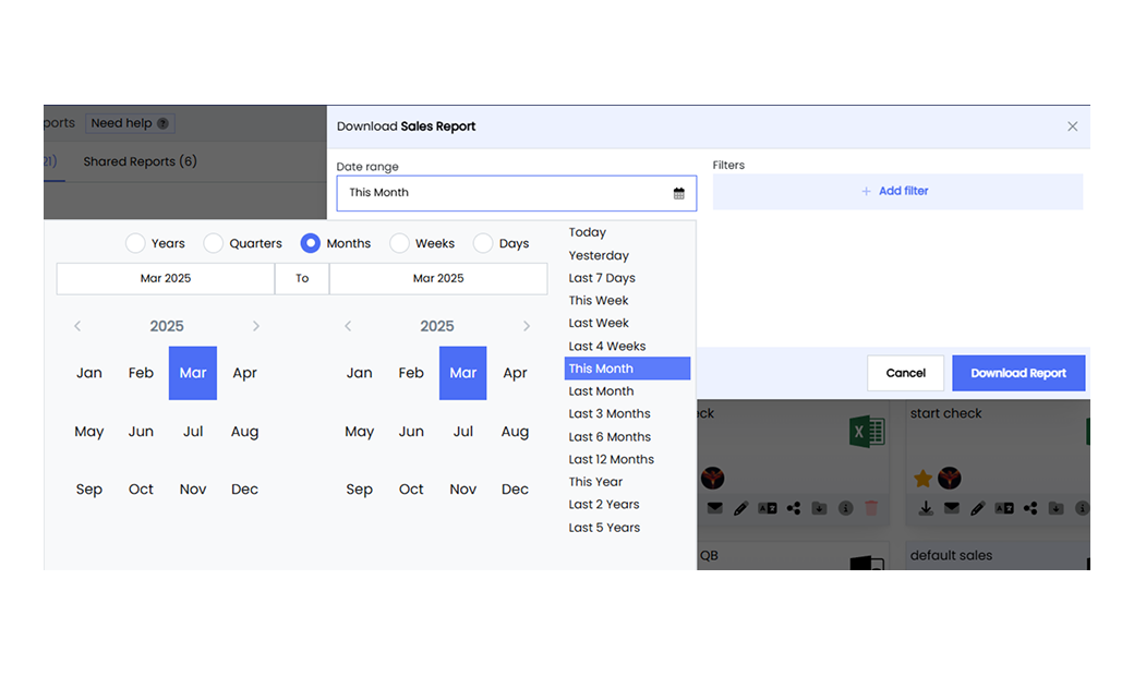 Download Report Date-Picker