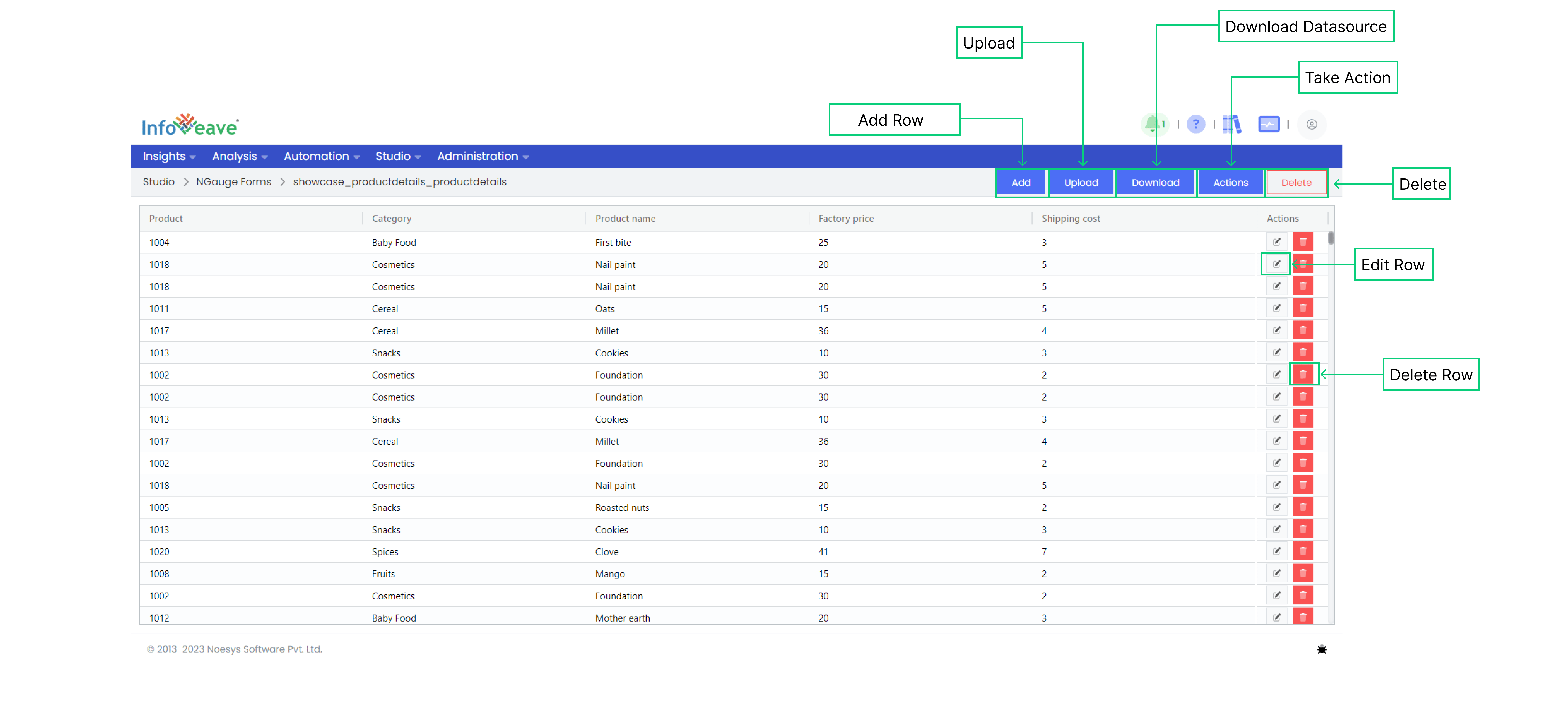 NGauge Form List View