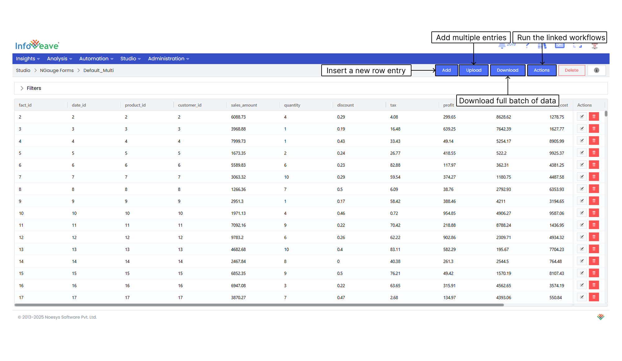 NGauge Form List View