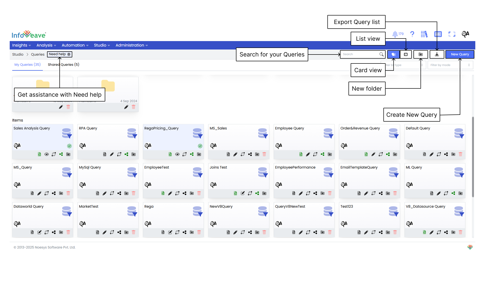 query toolbar