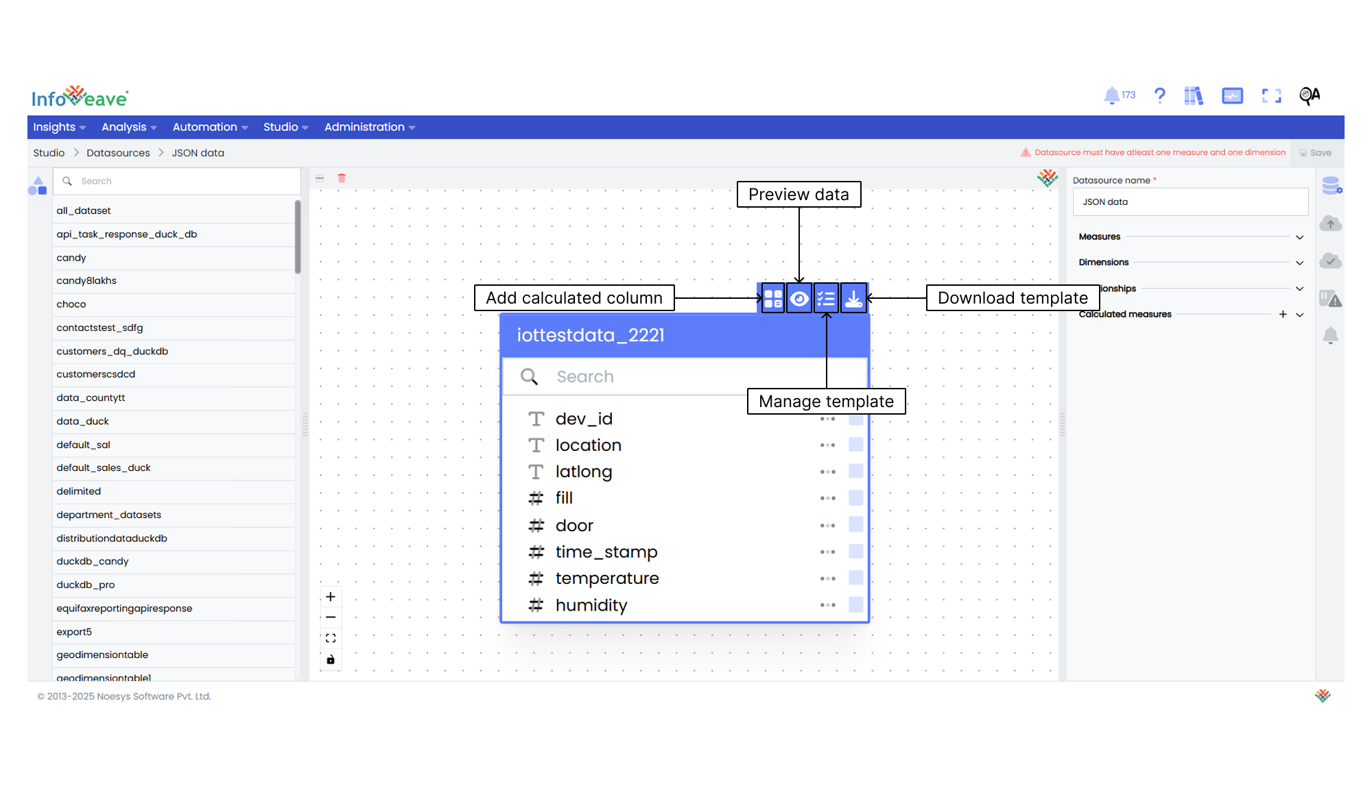 datasource window