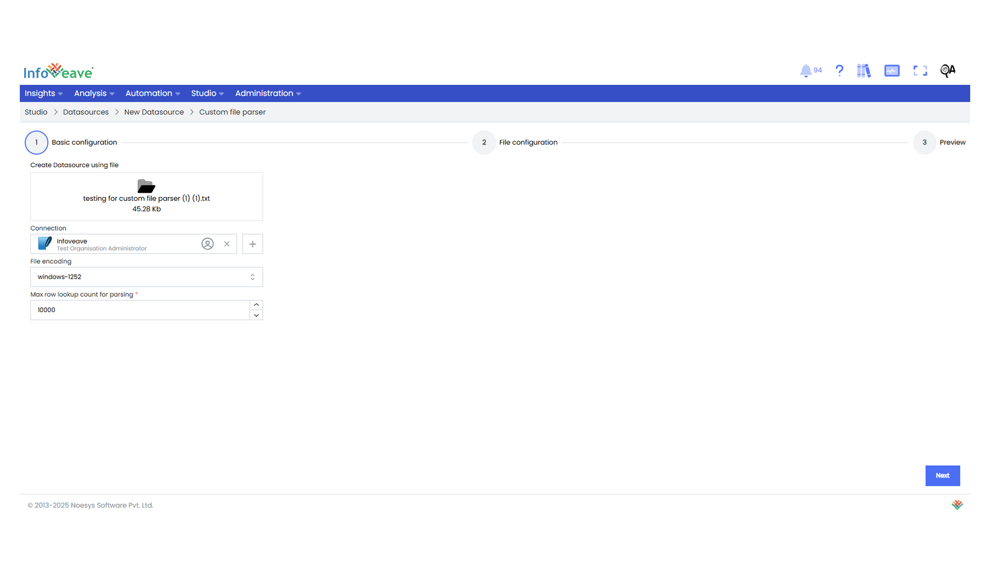 datasource creation