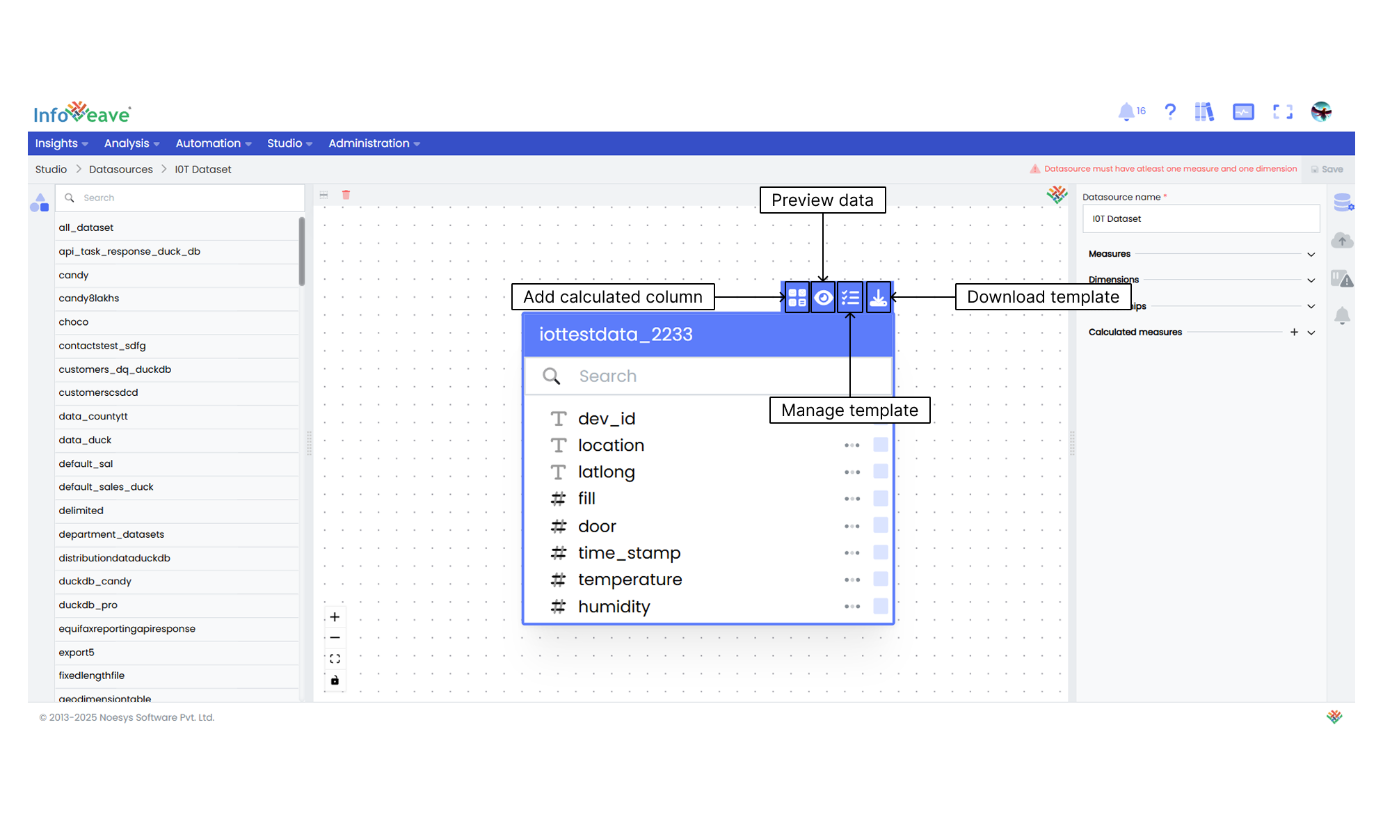 datasource window