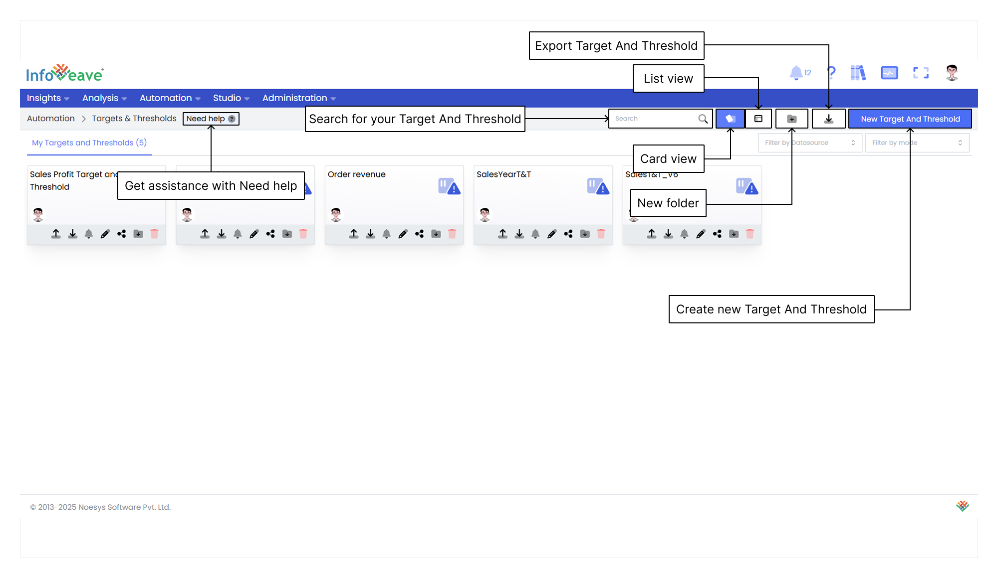 target and threshold toolbar